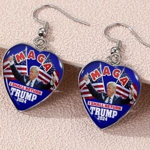 Trump 2024 I shall return earrings! NWT!